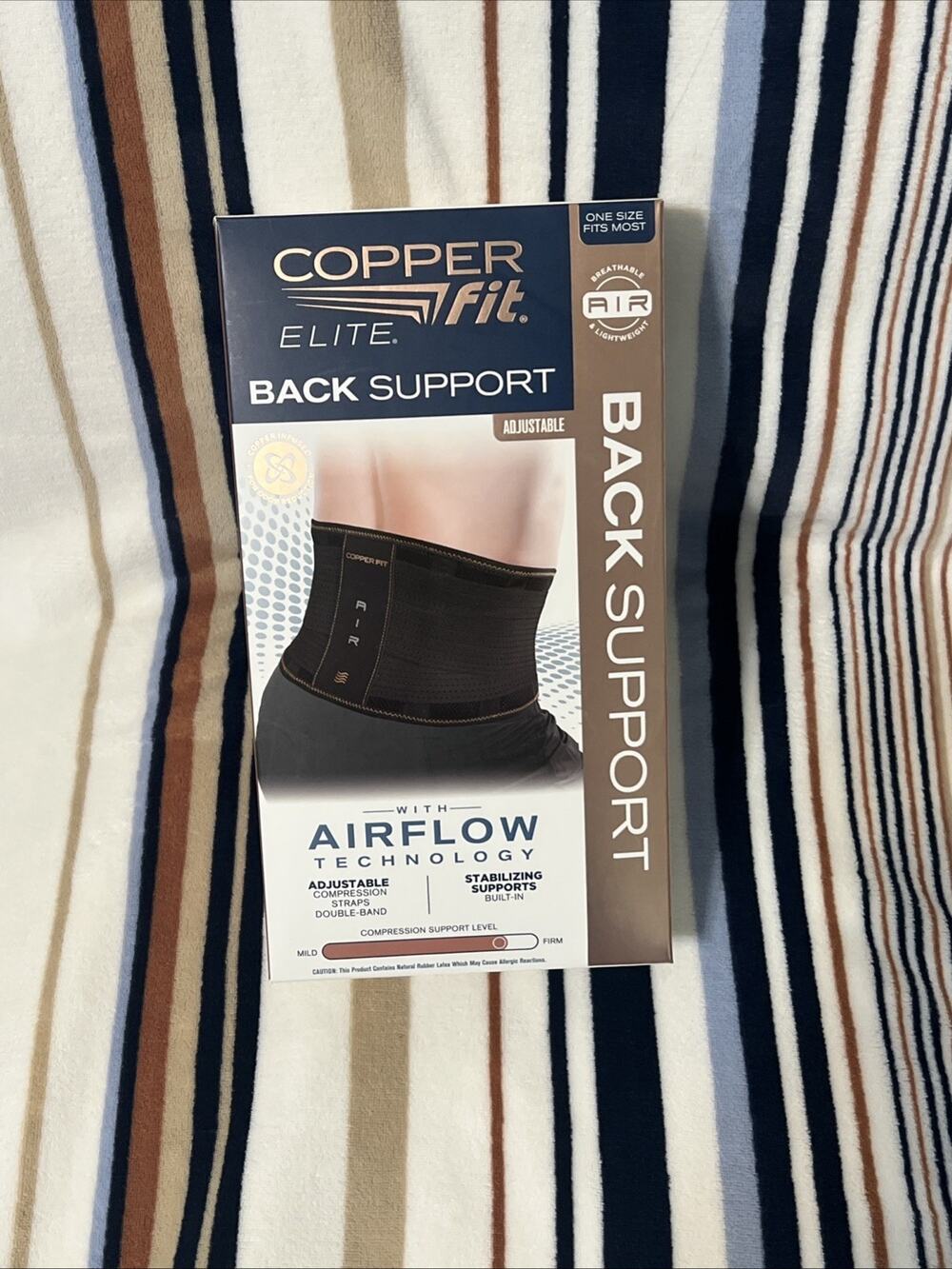 Copper Fit Elite Back Support AirFlow Adjustable Compression Double-Band 30-50"